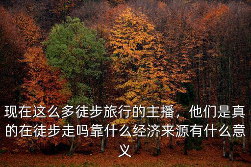 現(xiàn)在這么多徒步旅行的主播，他們是真的在徒步走嗎靠什么經(jīng)濟來源有什么意義
