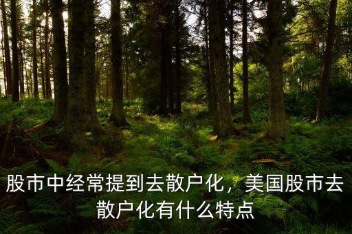 股市中經(jīng)常提到去散戶化，美國股市去散戶化有什么特點