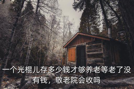 一個(gè)光棍兒存多少錢才夠養(yǎng)老等老了沒有錢，敬老院會(huì)收嗎