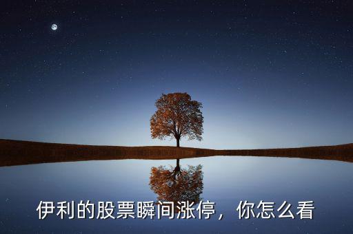伊利的股票瞬間漲停，你怎么看