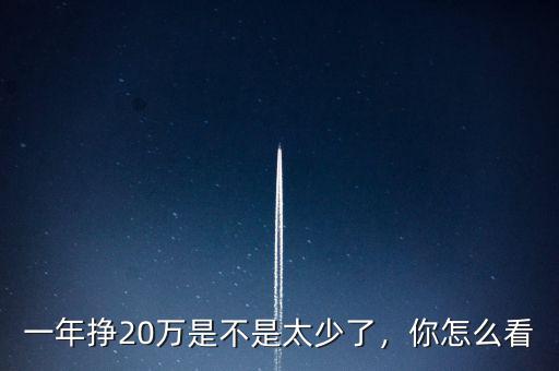 一年掙20萬是不是太少了，你怎么看