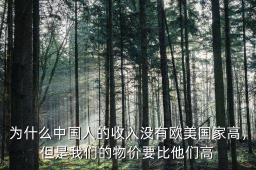 為什么中國(guó)人的收入沒有歐美國(guó)家高，但是我們的物價(jià)要比他們高