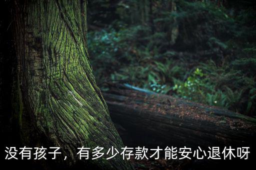 沒有孩子，有多少存款才能安心退休呀