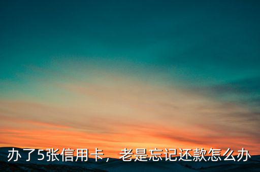 辦了5張信用卡，老是忘記還款怎么辦
