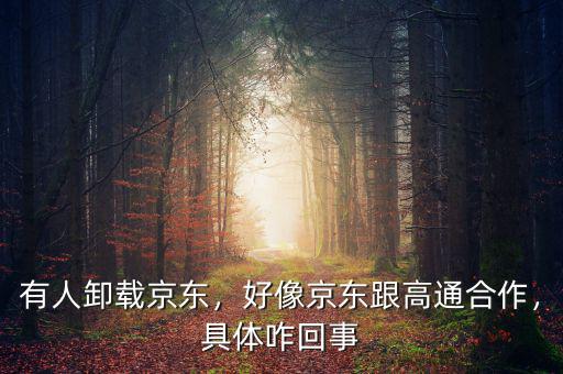 有人卸載京東，好像京東跟高通合作，具體咋回事