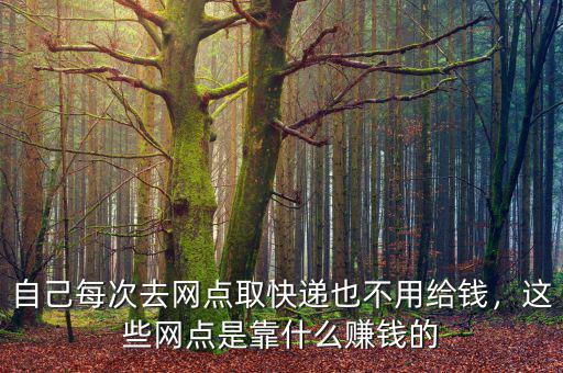 自己每次去網(wǎng)點(diǎn)取快遞也不用給錢，這些網(wǎng)點(diǎn)是靠什么賺錢的