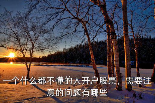 一個(gè)什么都不懂的人開(kāi)戶股票，需要注意的問(wèn)題有哪些