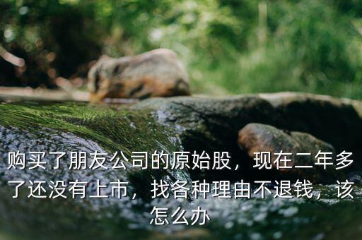 買(mǎi)了原始股公司也沒(méi)上市怎么辦,現(xiàn)在二年多了還沒(méi)有上市