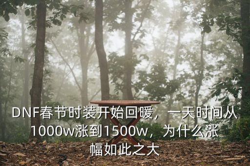 DNF春節(jié)時裝開始回暖，一天時間從1000w漲到1500w，為什么漲幅如此之大