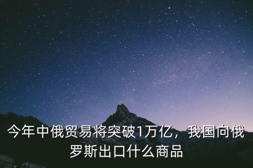 今年中俄貿易將突破1萬億，我國向俄羅斯出口什么商品