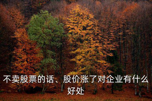 不賣股票的話、股價(jià)漲了對(duì)企業(yè)有什么好處