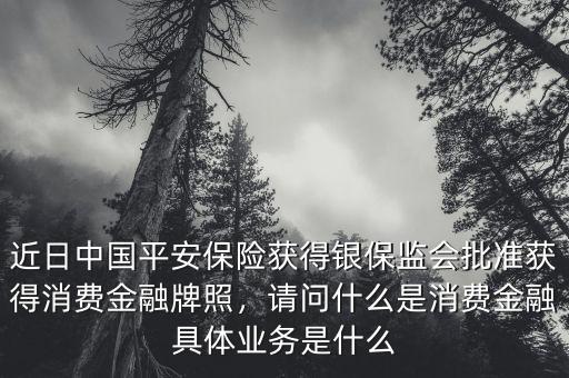 近日中國(guó)平安保險(xiǎn)獲得銀保監(jiān)會(huì)批準(zhǔn)獲得消費(fèi)金融牌照，請(qǐng)問(wèn)什么是消費(fèi)金融具體業(yè)務(wù)是什么