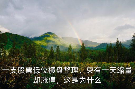 一支股票低位橫盤整理，突有一天縮量卻漲停，這是為什么