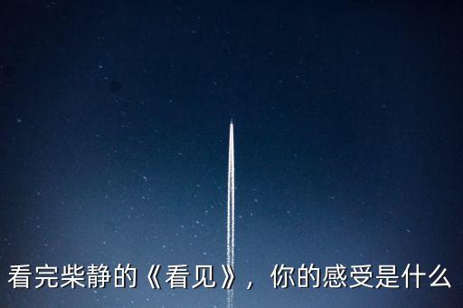 看完柴靜的《看見》，你的感受是什么