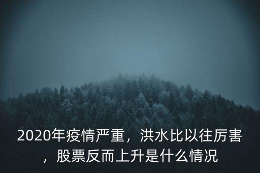 2020年疫情嚴(yán)重，洪水比以往厲害，股票反而上升是什么情況