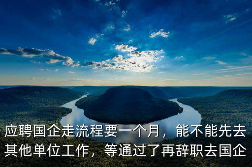 應(yīng)聘國(guó)企走流程要一個(gè)月，能不能先去其他單位工作，等通過了再辭職去國(guó)企
