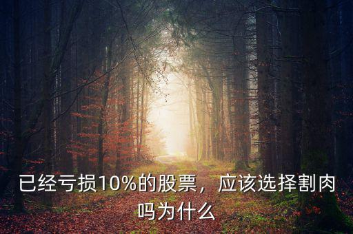 已經(jīng)虧損10%的股票，應(yīng)該選擇割肉嗎為什么