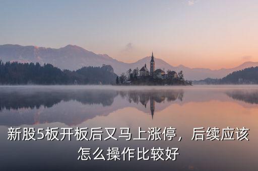 新股5板開板后又馬上漲停，后續(xù)應(yīng)該怎么操作比較好
