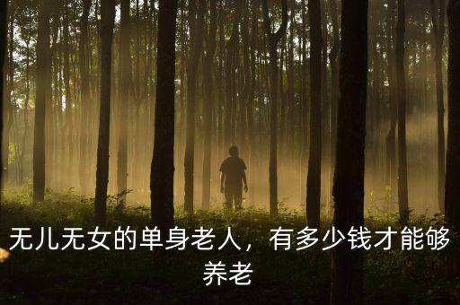無(wú)兒無(wú)女的單身老人，有多少錢才能夠養(yǎng)老