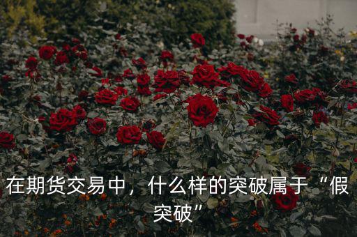 在期貨交易中，什么樣的突破屬于“假突破”