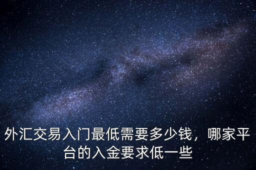 外匯交易入門最低需要多少錢，哪家平臺(tái)的入金要求低一些