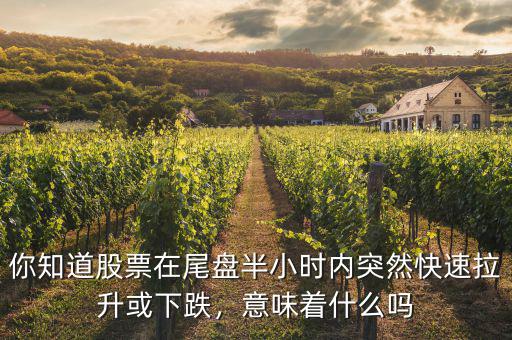 你知道股票在尾盤半小時內(nèi)突然快速拉升或下跌，意味著什么嗎