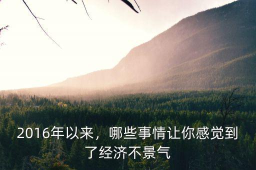 2016年以來，哪些事情讓你感覺到了經(jīng)濟(jì)不景氣