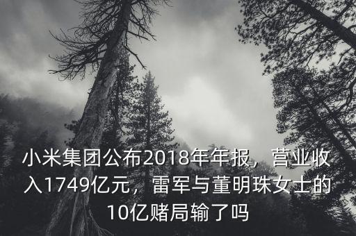 小米集團公布2018年年報，營業(yè)收入1749億元，雷軍與董明珠女士的10億賭局輸了嗎