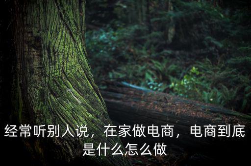 經(jīng)常聽別人說，在家做電商，電商到底是什么怎么做