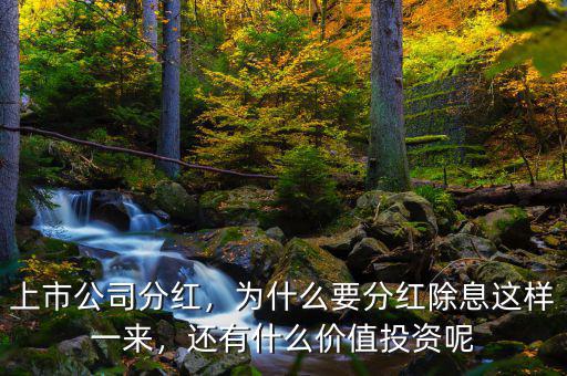 上市公司分紅，為什么要分紅除息這樣一來，還有什么價值投資呢