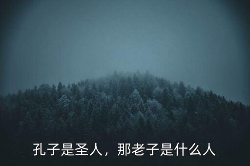 孔子是圣人，那老子是什么人