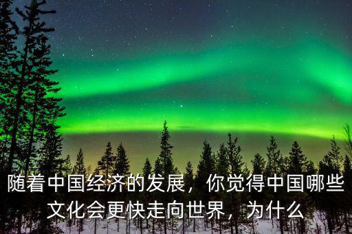隨著中國經(jīng)濟(jì)的發(fā)展，你覺得中國哪些文化會(huì)更快走向世界，為什么