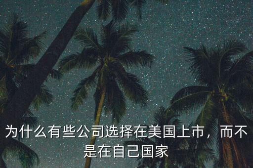 為什么有些公司選擇在美國上市，而不是在自己國家