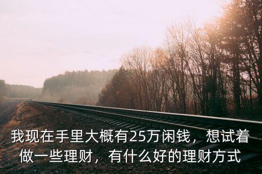我現(xiàn)在手里大概有25萬閑錢，想試著做一些理財，有什么好的理財方式