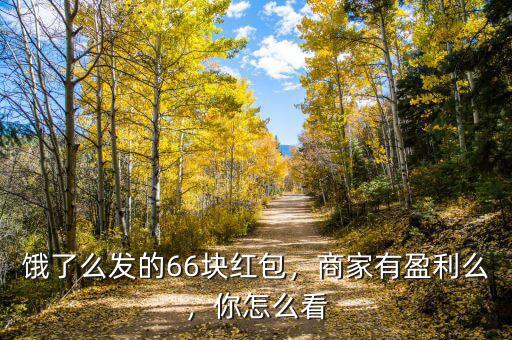餓了么發(fā)的66塊紅包，商家有盈利么，你怎么看