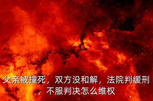 父親被撞死，雙方?jīng)]和解，法院判緩刑，不服判決怎么維權(quán)