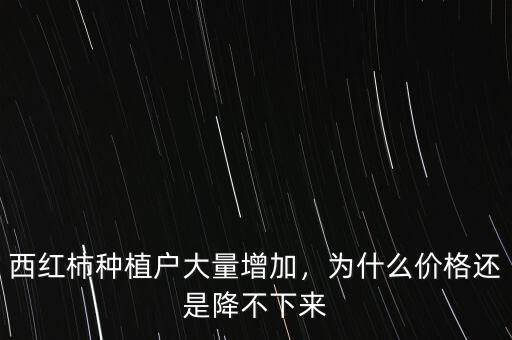 西紅柿種植戶(hù)大量增加，為什么價(jià)格還是降不下來(lái)
