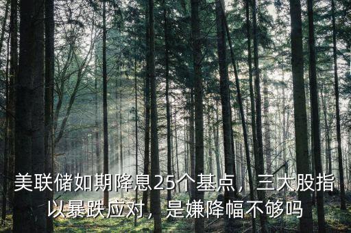 美聯(lián)儲(chǔ)如期降息25個(gè)基點(diǎn)，三大股指以暴跌應(yīng)對(duì)，是嫌降幅不夠嗎