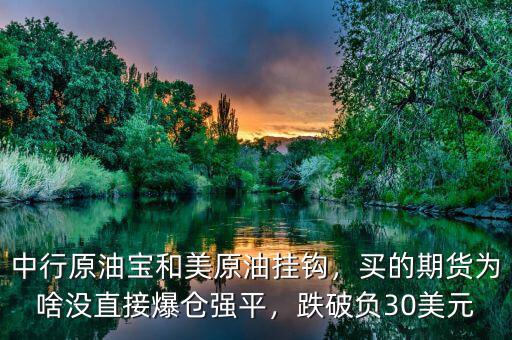 中行原油寶和美原油掛鉤，買的期貨為啥沒直接爆倉(cāng)強(qiáng)平，跌破負(fù)30美元