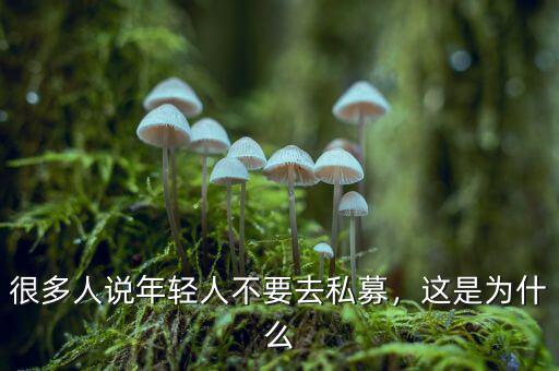 很多人說(shuō)年輕人不要去私募，這是為什么