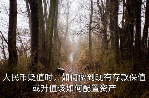 人民幣貶值時(shí)，如何做到現(xiàn)有存款保值或升值該如何配置資產(chǎn)