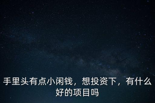 手里頭有點(diǎn)小閑錢，想投資下，有什么好的項(xiàng)目嗎