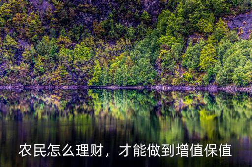 農(nóng)民怎么理財，才能做到增值保值