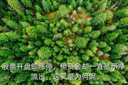 股票開盤即漲停，但資金卻一直顯示凈流出，這又是為何呢