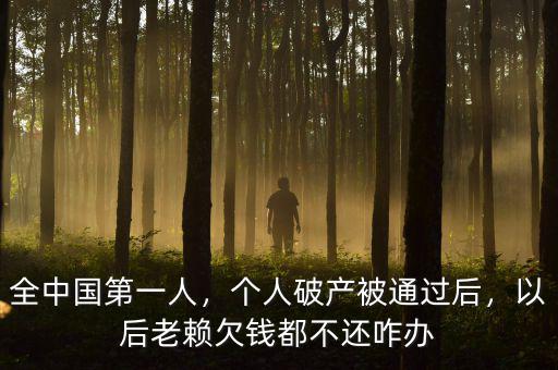 全中國第一人，個人破產(chǎn)被通過后，以后老賴欠錢都不還咋辦