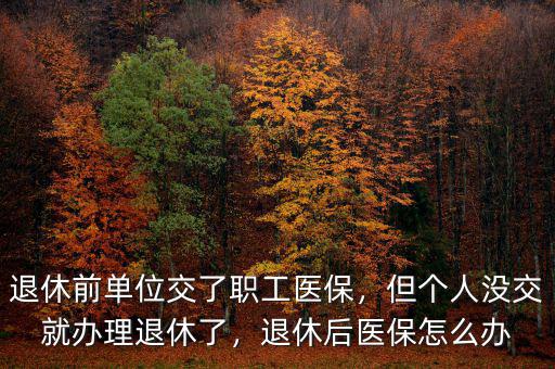 退休前單位交了職工醫(yī)保，但個人沒交就辦理退休了，退休后醫(yī)保怎么辦