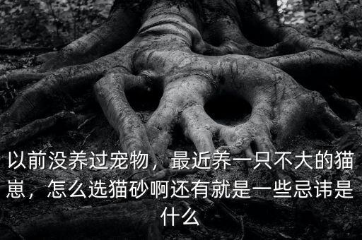 以前沒養(yǎng)過寵物，最近養(yǎng)一只不大的貓崽，怎么選貓砂啊還有就是一些忌諱是什么