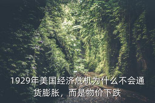 1929年美國(guó)經(jīng)濟(jì)危機(jī)為什么不會(huì)通貨膨脹，而是物價(jià)下跌