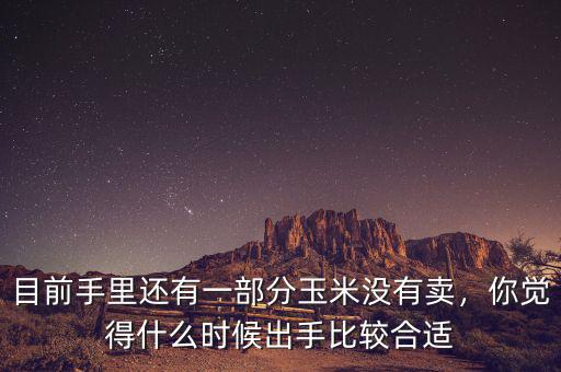 目前手里還有一部分玉米沒有賣，你覺得什么時候出手比較合適