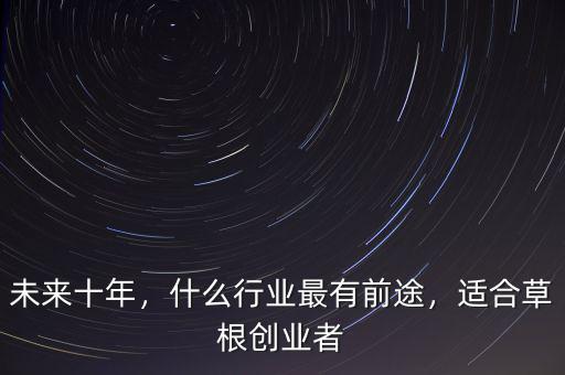 未來十年，什么行業(yè)最有前途，適合草根創(chuàng)業(yè)者